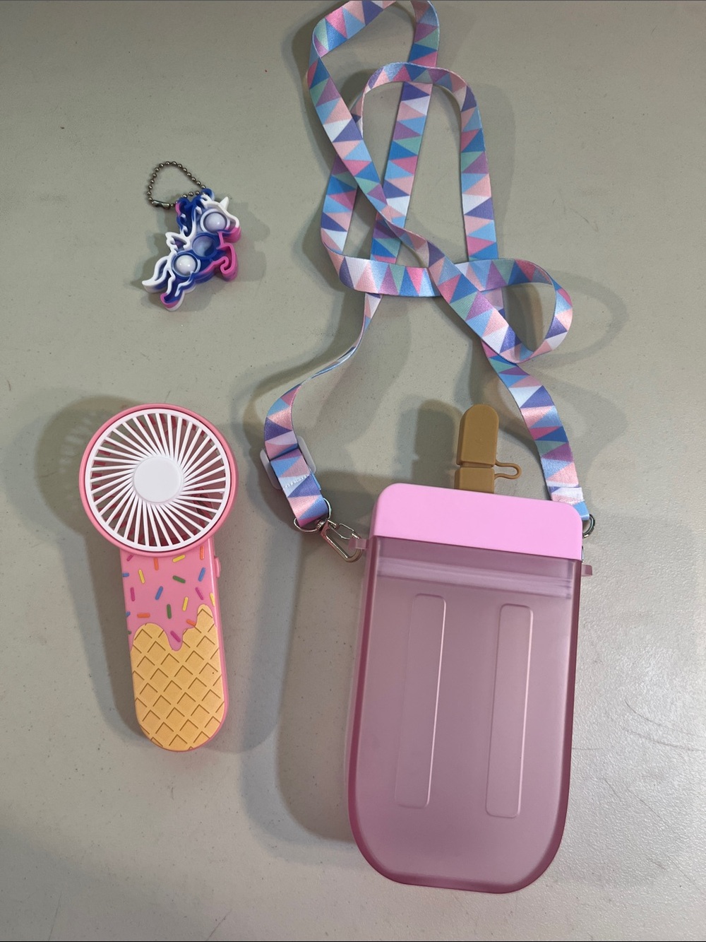 Pink Popsicle Crossbody Bag for Kids with Pastel Strap